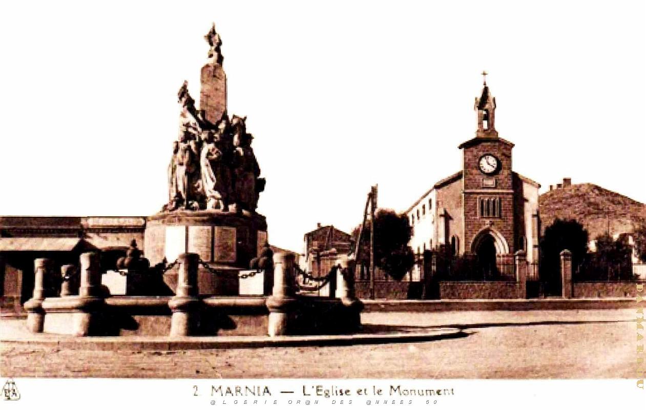 Marnia - Monument aux Morts et eglise.jpg